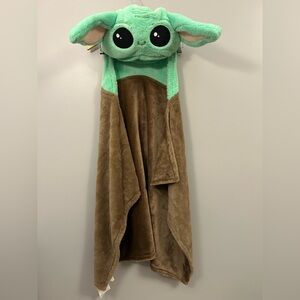 Star Wars Baby Yoda Brown Hooded Blanket